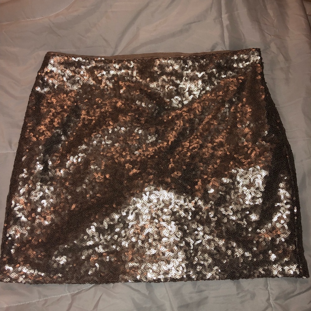 Gold Sequin Mini Skirt